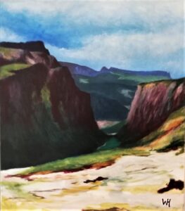 Langes Tal and Wolkenstein (Puez-Geisler Nature Park), Acrylic on canvas, 80x70 cm