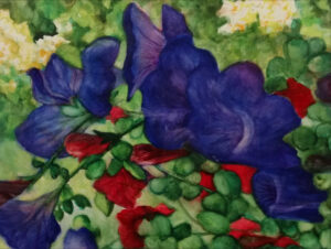 Petunias, Watercolor, 30x42 cm