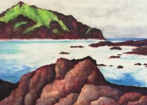 Coast at Garachico (Tenerife), Watercolor, 32x44 cm