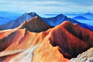 View from Hirzer (South Tyrol), Oil on canvas, 80x120 cm