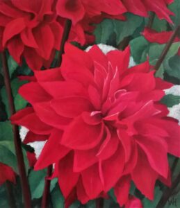 Dahlia, Oil on canvas, 80x70 cm