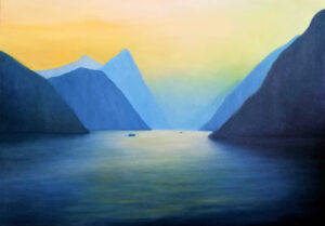 Three gorges river Yangtze (2), Oil on canvas, 70x100 cm