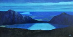 Walchensee and Starnberger See, Oil on canvas, 50x100 cm