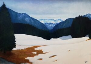 On the way to Kranzberg (Mittenwald), Oil on canvas, 70x100 cm